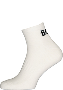 BOSS logo sportsokken (2-pack), heren enkelsokken, wit