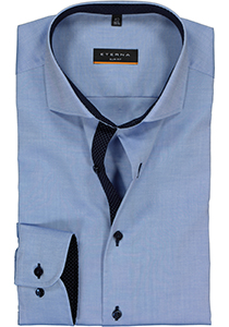 ETERNA slim fit overhemd, fijn Oxford heren overhemd, lichtblauw (blauw gestipt contrast)
