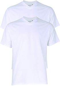 Gotzburg heren T-shirts regular fit V-hals (2-pack), wit