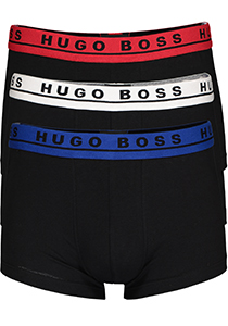 HUGO BOSS trunk (3-pack), heren boxer kort, zwart met gekleurde tailleband