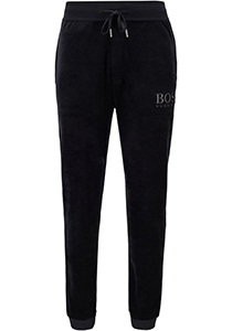 HUGO BOSS heren lounge broek (middeldik), velour pants, zwart