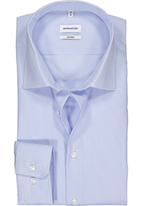 Seidensticker shaped fit overhemd, lichtblauw met wit gestreept