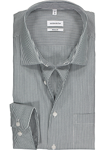 Seidensticker regular fit overhemd, donkerblauw met wit gestreept 