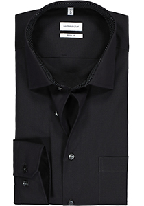 Seidensticker regular fit overhemd, zwart (contrast)