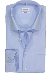 Seidensticker regular fit overhemd, mouwlengte 7, lichtblauw chambray