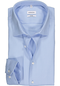 Seidensticker shaped fit overhemd, twill, lichtblauw