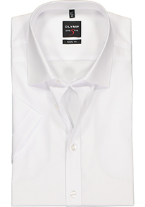 OLYMP Level 5 body fit overhemd, korte mouwen, wit