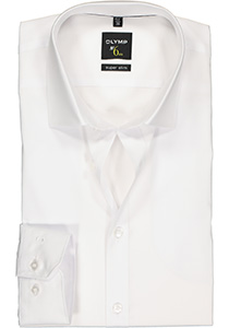 OLYMP No. Six super slim fit overhemd, mouwlengte 7, wit     