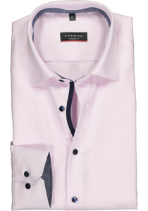 ETERNA modern fit overhemd, twill structuur heren overhemd, roze (blauw contrast)