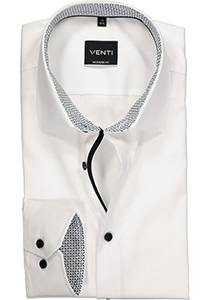 VENTI modern fit overhemd, wit (zwart contrast)