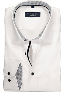 CASA MODA comfort fit overhemd, wit (zwart contrast)