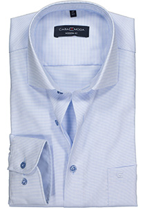 CASA MODA modern fit overhemd, lichtblauw met wit structuur (contrast)
