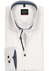 VENTI body fit overhemd, wit twill (contrast)
