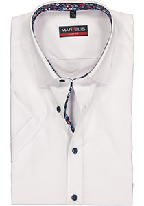 MARVELIS body fit overhemd, korte mouw, wit (contrast)