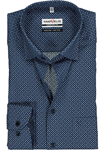 MARVELIS comfort fit overhemd, blauw met wit dessin