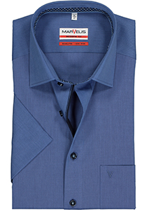 MARVELIS modern fit overhemd, korte mouw, midden blauw (contrast)