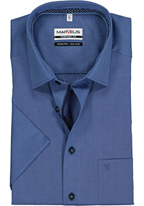 MARVELIS comfort fit overhemd, korte mouw, midden blauw (contrast)