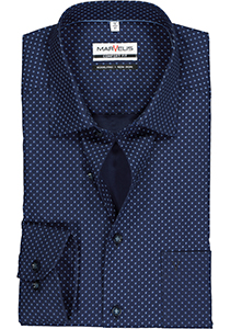 MARVELIS comfort fit overhemd, marine blauw mini dessin