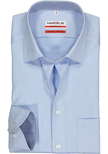 MARVELIS modern fit overhemd, mouwlengte 7, lichtblauw structuur (contrast) 