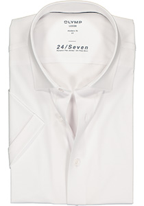 OLYMP Luxor 24/Seven modern fit overhemd, korte mouw, wit tricot