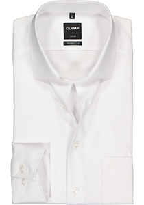 OLYMP Luxor modern fit overhemd, mouwlengte 7, wit twill