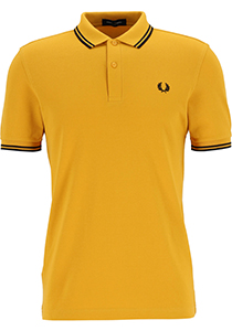 Fred Perry M3600 polo twin tipped shirt, heren polo, Gold / Black / Black