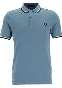 Fred Perry M3600 polo twin tipped shirt, heren polo, Ashblue / Snow White / Black