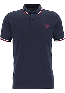 Fred Perry M3600 polo twin tipped shirt, heren polo, Navy / Ecru / Tawny Port