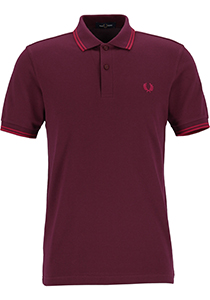 Fred Perry M3600 polo twin tipped shirt, heren polo, Mahogony / Claret / Claret