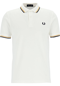 Fred Perry M3600 polo twin tipped shirt, heren polo, Snow White / Gold / Navy