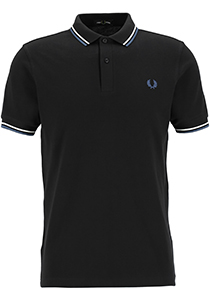 Fred Perry M3600 polo twin tipped shirt, heren polo, Black / White / Sky