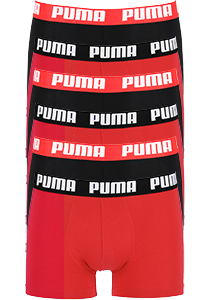 Puma Basic Boxer heren (6-pack), rood en zwart