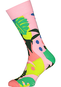Happy Socks Tropical Garden Sock, blij in de tropen, roze