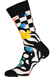 Happy Socks Under The Sea Sock, zwart met wit waterballet met kleur