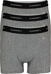 Claesen's Basics boxers (3-pack), heren boxers lang, grijs