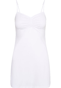 RJ Bodywear Pure Color dames jurk (1-pack), onderjurk met verstelbare bandjes, wit