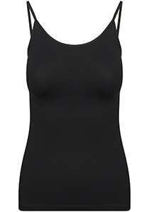 RJ Bodywear Pure Color dames spaghetti top (1-pack), hemdje met smalle verstelbare bandjes, zwart