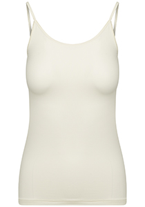 Pure Color dames spaghetti top (1-pack), hemdje met smalle verstelbare bandjes, ivoor
