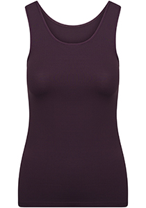 RJ Bodywear Pure Color dames top (1-pack), hemdje met brede banden, aubergine