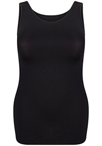 RJ Bodywear Pure Color dames top (1-pack), hemdje met brede banden, zwart