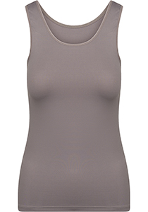 RJ Bodywear Pure Color dames top (1-pack), hemdje met brede banden, taupe