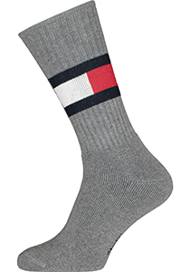Tommy Hilfiger Flag Socks (1-pack), unisex sportsokken katoen, grijs melange