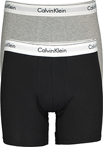 Calvin Klein Modern Cotton boxer brief (2-pack), heren boxers lang, zwart en grijs