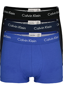 Calvin Klein low rise trunks (3-pack), lage heren boxers kort, kobalt, navy en zwart