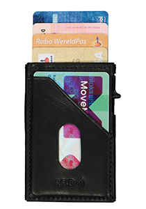 Tony Perotti pasjes RFID portemonnee (6 pasjes) met buitenvak, zwart leer