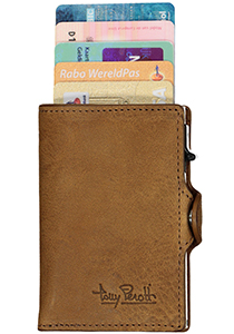 Tony Perotti pasjes RFID portemonnee (6 pasjes) met papiergeldvak, bruin vintage leer