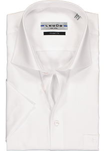 Ledub modern fit overhemd, korte mouw, wit twill 