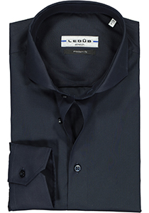 Ledub modern fit overhemd, donkerblauw stretch
