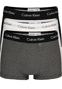 Calvin Klein low rise trunks (3-pack), lage heren boxers kort, zwart, wit en gestreept