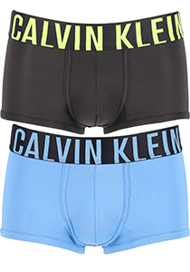 Calvin Klein low rise trunks (2-pack), lage microfiber heren boxers kort, zwart en blauw